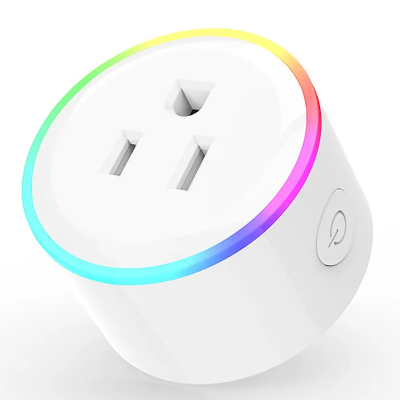 

New for Smart WiFi Socket RGB Colorful LED Smartphone APP Remote Control Charging Wall Adapter