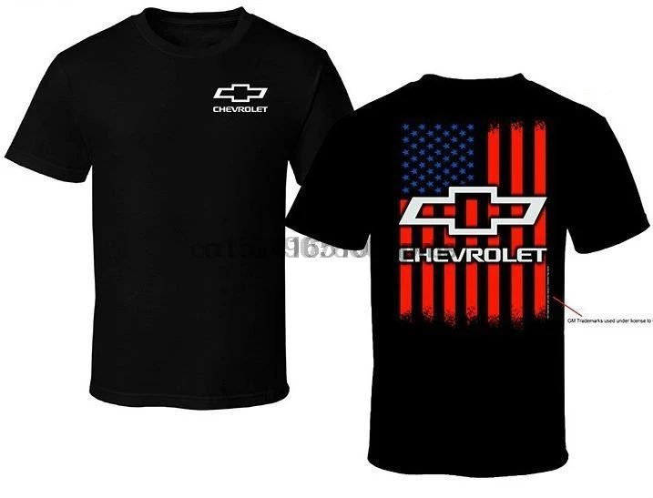 

Chevrolet American Flag Bowtie Emblem T Shirt Camaro Corvette Chevy Classic 3Xl
