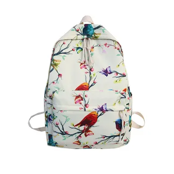 

Canvas Backpack Rural style Printing School Bag for Teenage Girls Large Capacity Floral Leisure Or Travel Bag for Women Shoulder