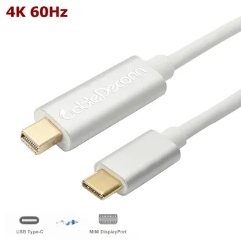 

USB C Cable Adapter USB 3.1 type-c to Mini Displayport 4K 60HZ Video Cable Adapter USB-C Mini DP for Macbook Pro Dell Xps Acer