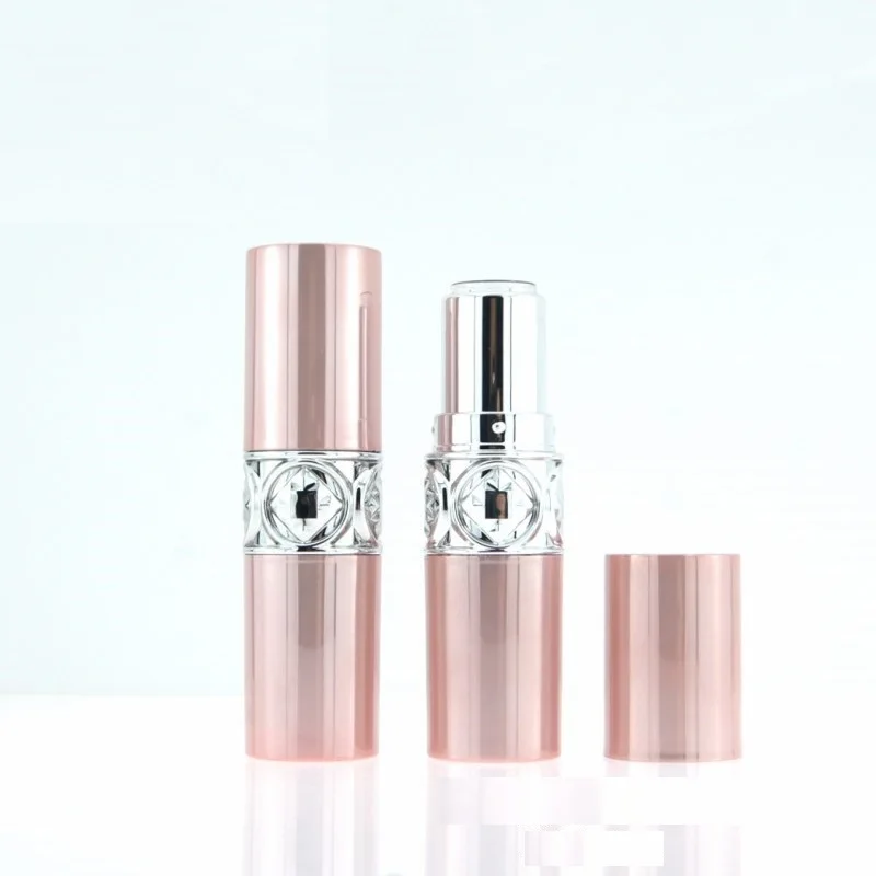 Lipstick Tubes 12.1mm Round Pink Cosmetic Container DIY Makeup Lip Balm Empty Lipstick Containers Tubes 50 pcs/lot