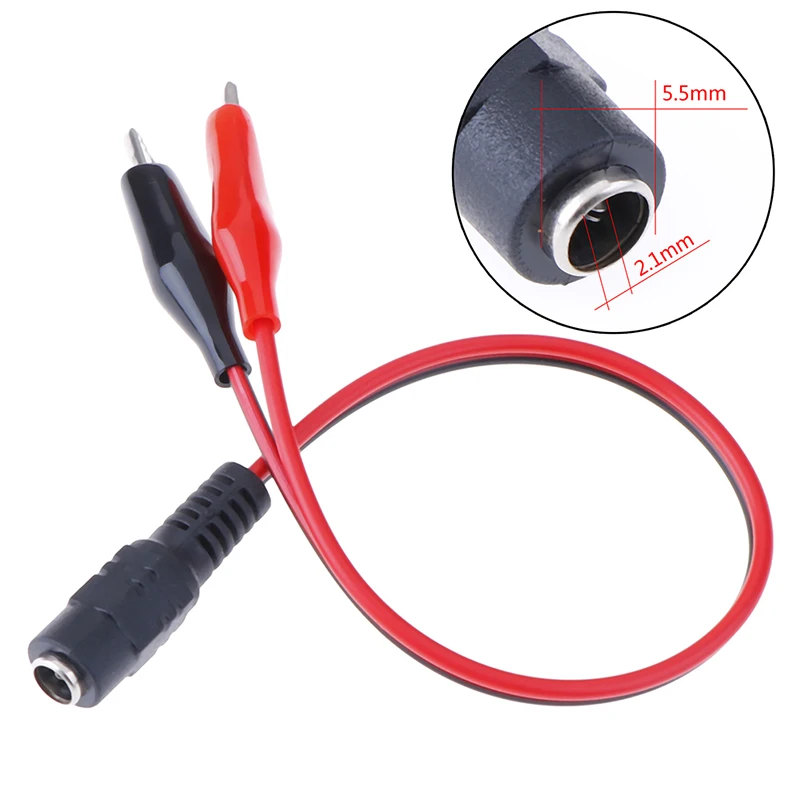 

1Pc Alligator Clip 12V Power Cable Crocodile Wire DC Voltage Connector To Male 25cm