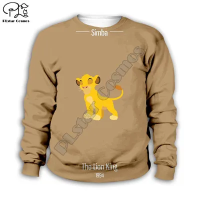 Blue Simba толстовка с капюшоном и 3D-принтом «Король Лев» для маленьких детей, толстовки на молнии стильная толстовка с длинными рукавами и рисунком для мальчиков и девочек-6 лет - Цвет: Blue