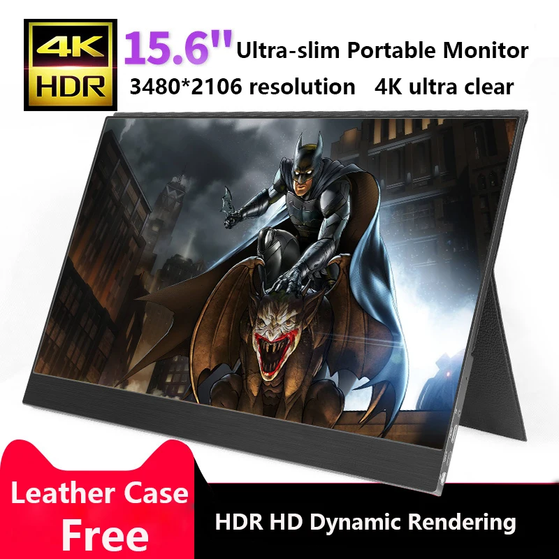 

15.6 Inch HDR True 4K Portable Monitor 100% NTSC Support HDR, USB, Mini HDMI PC Laptop, Xbox, Switch PS4 Monitor For PC Gamer