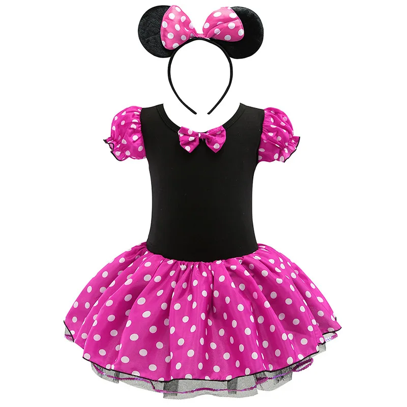 Kinder Mädchen Mickey Minnie Maus Kostüm Kleid Sommerkleid Tütü Rock Minikleid