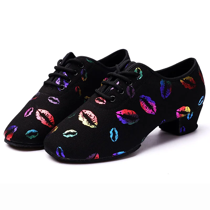 USHINE BD-47 New Color Lips Sneakers Teacher Training Shoes Ballroom Fitness Ballet Latin Dance shoes Women Kids Children