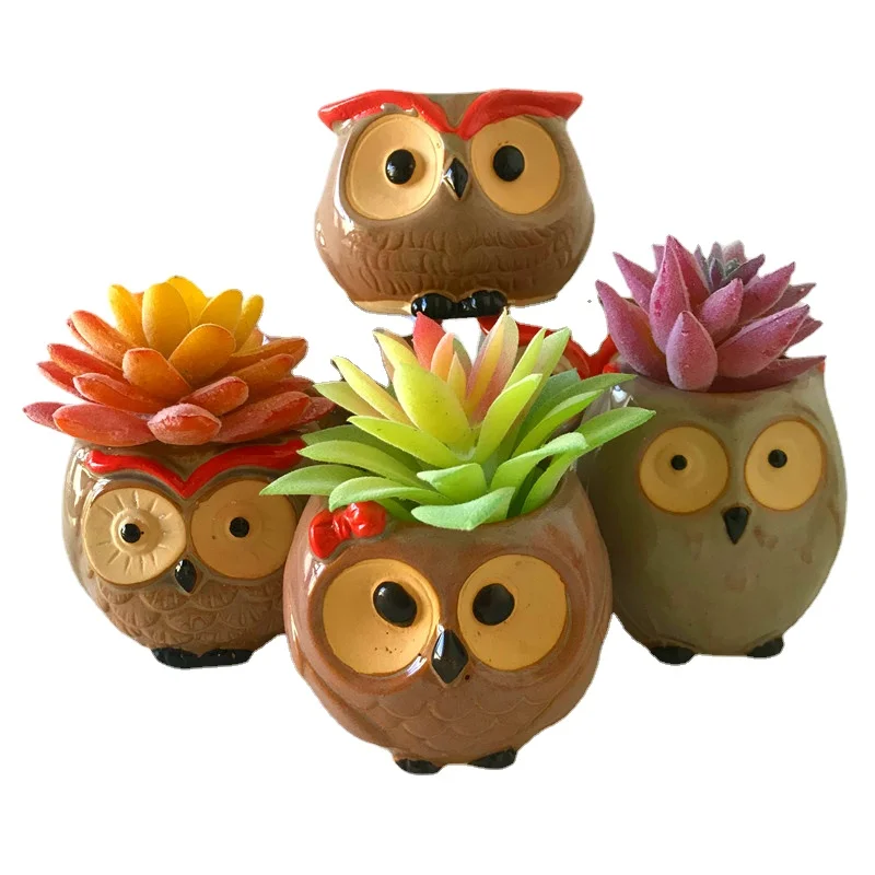 Small Owl Vase Mould Silicone Flower Pot Cement Planter Resin Craft Molds Home Garden Desk Decoration Tools | Дом и сад