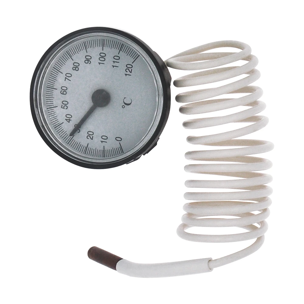 TMP058-12塑料圆形液涨式温度计带塑胶探头-正面