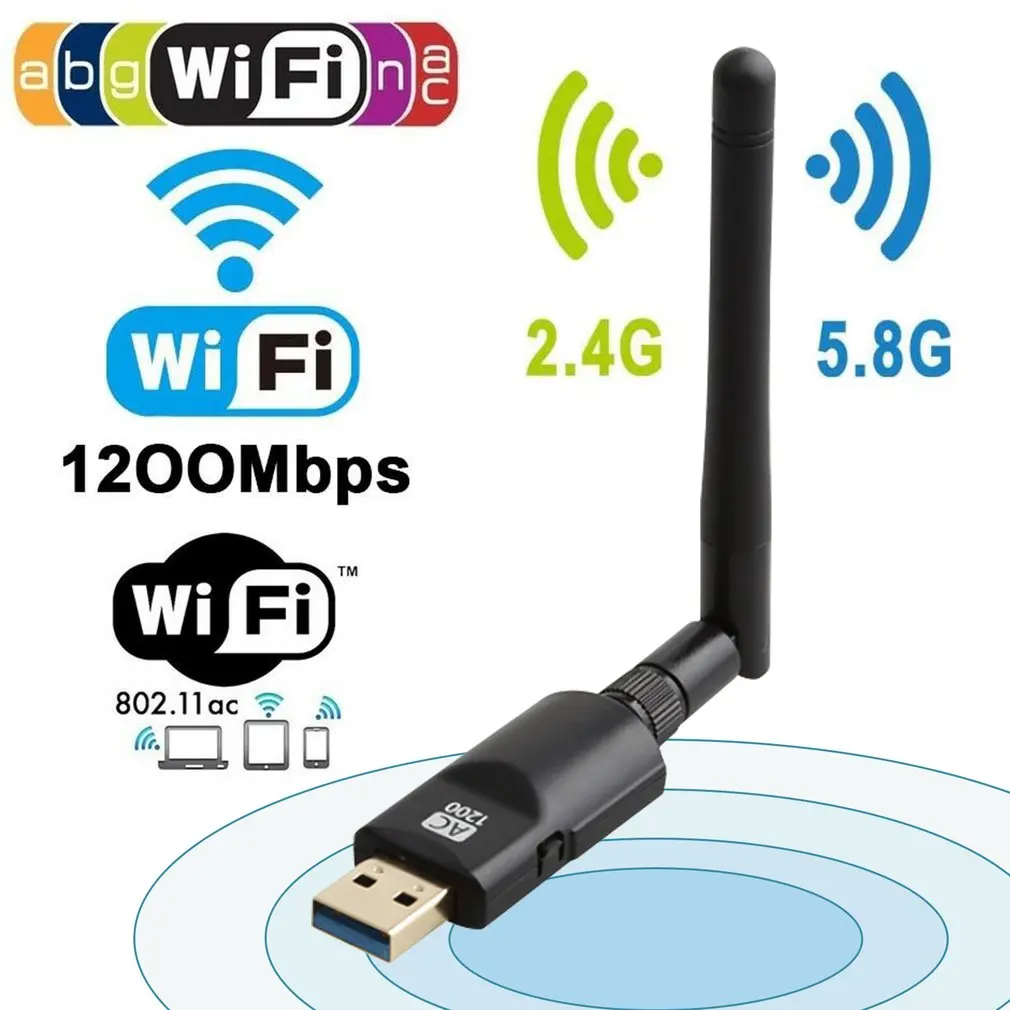 AC двухдиапазонный беспроводной расширитель диапазона Wi-Fi ретранслятор маршрутизатор усилитель сигнала 1200 Мбит/с беспроводной USB WiFi адаптер