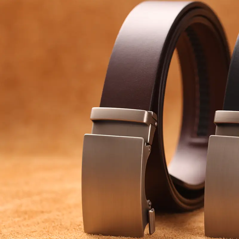 Genuine Cow Leather Automatic Belt For Men Formal Automatic Buckle Belt Genuine Leather Mens Business Strap - Image 7