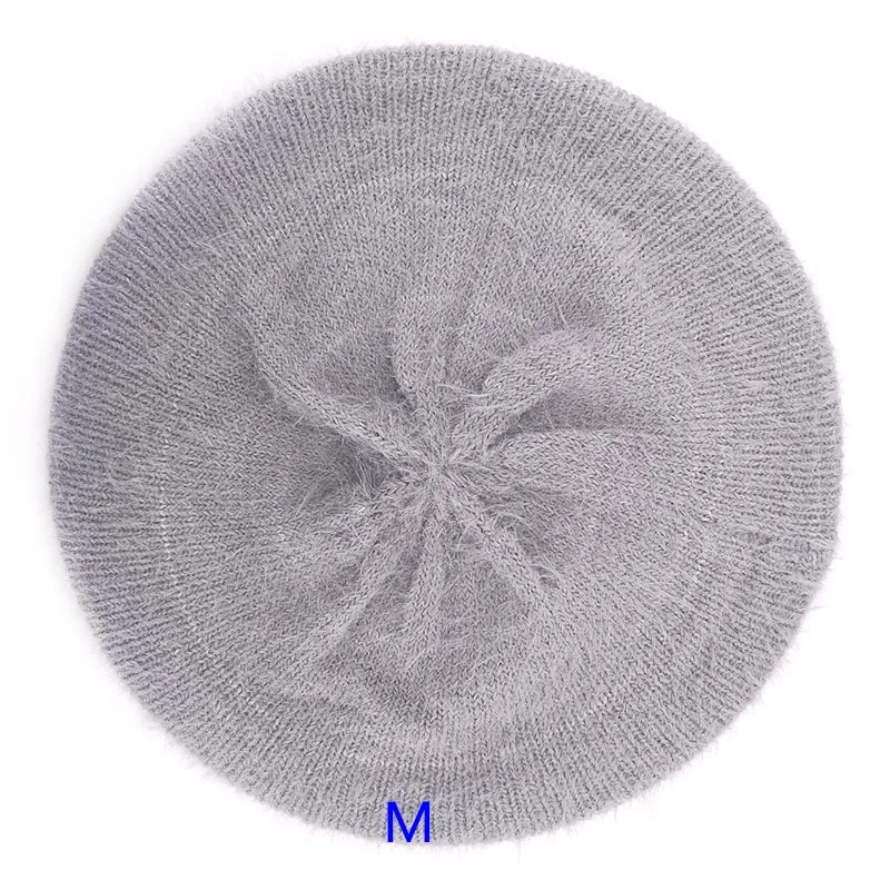 Light Gray GZHILOVINGL, зимний мягкий мохер, вязанный берет, шапочки, шапки для дам, мешковатые, громоздкие, Skullies, шапочка для женщин, Femme, Прямая поставка - Цвет: Light Gray