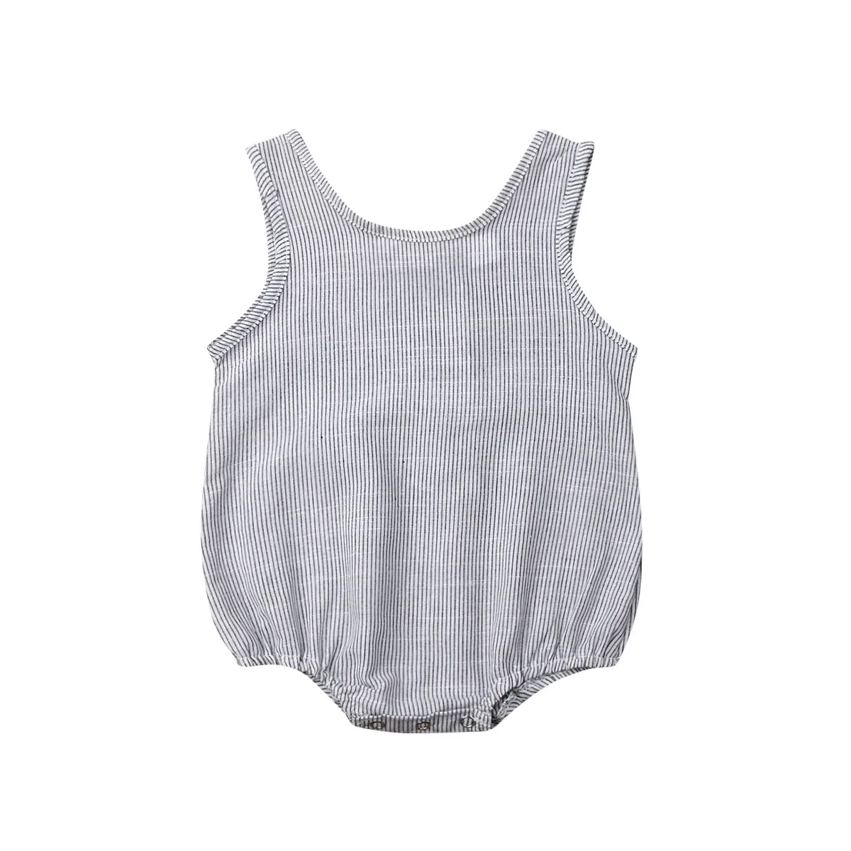 Черный 0-18 Months Summer Newborn Baby Girl Boy Clothes Cotton&linen Romper Bodysuit Outfits Set - Цвет: Черный