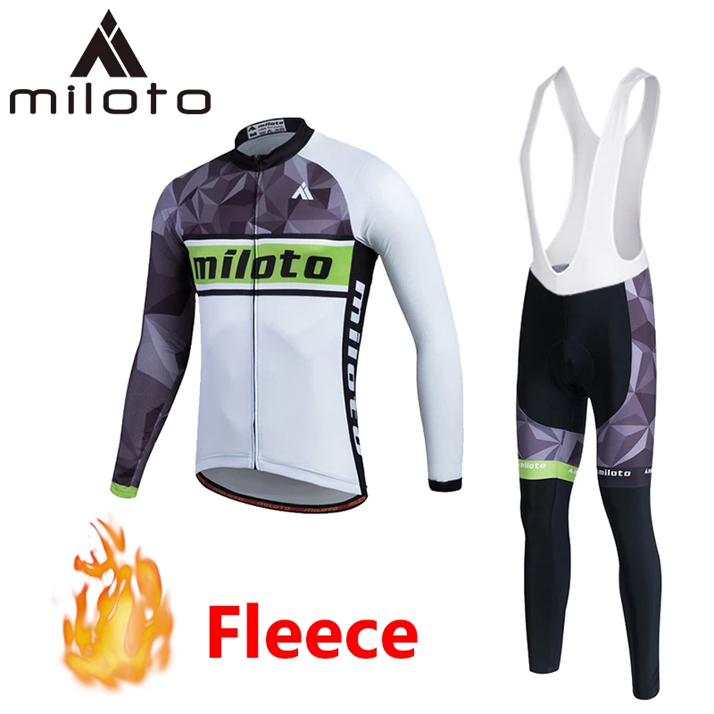 MILOTO велокофты 2019 зимние термо флисовые велосипедные костюмы roupa ciclismo триатлон