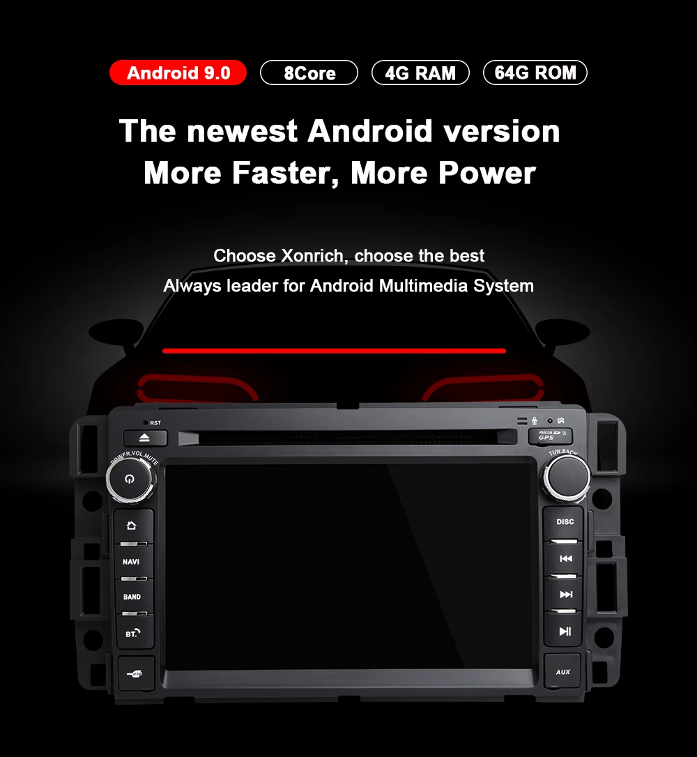 4 ГБ DSP 1Din gps Радио Android 9,0 автомобильный dvd-плеер для GMC Sierra Yukon Denali Acadia Savana Chevrolet Express Traverse EquinoxCD