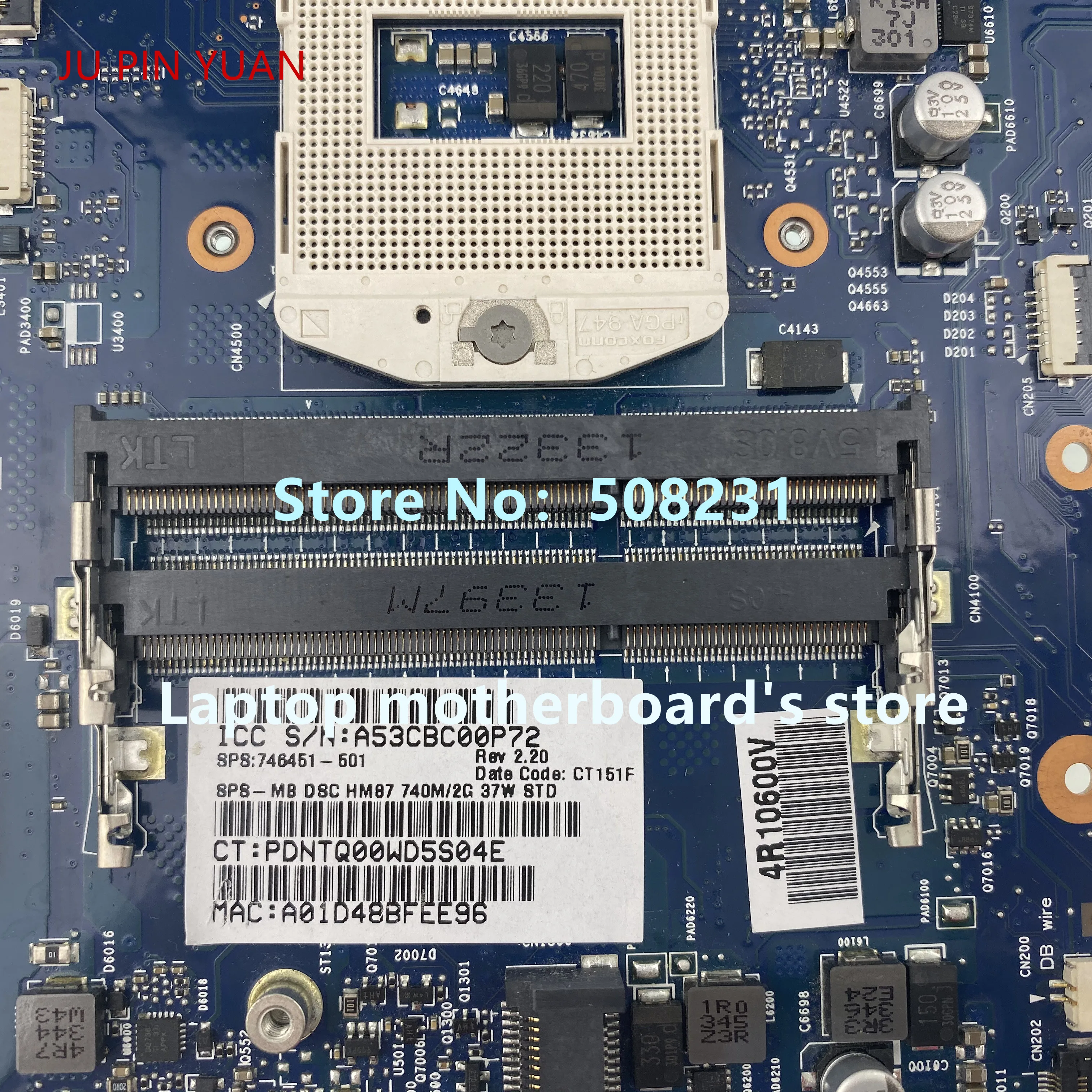 

For HP ENVY 17 17-j 746451-001 17SBGV2D-6050A2549801-MB-A02 GT740M 2GB DDR3L Laptop Motherboard 100% Fully Tested