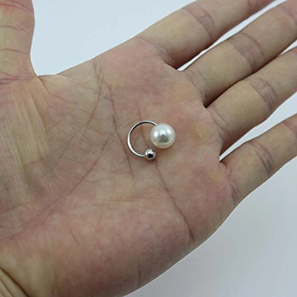 1 Pair 8mm Clip-on Earring Faux Pearl Ear Cuff Wrap Non Piercing Pearl Earring Wrap Stud Earrings