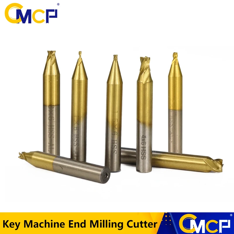 2PCS HSS Titanium Plated 2.5 mm Milling Cutter for Key Meachine