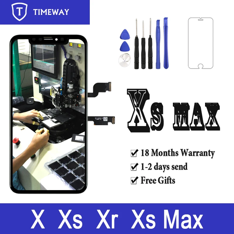 

Mobile Phone LCD For iphone X 3D Touch Screen Digitizer Good Quality OLED OEM For iphone XS Max LCD Replacement Assembly