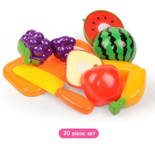 6/10/13/18 шт/20 штук/37 шт./компл. Ведение домашнего хозяйства игрушки Обучающие игрушки для ребенка цвет случайный surwish пластиковые фрукты и овощи игрушки для игры - Цвет: 20pcs as picture2