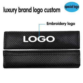 

2020 Car seatbelt cover logo safety belt case protector protection luxury brand emblem custom for seat belt pad shoulder padding