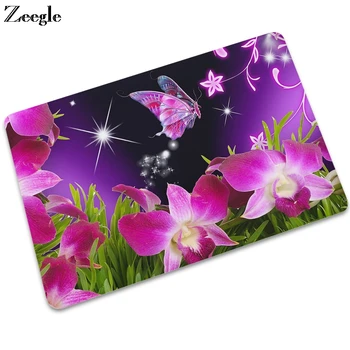 

Zeegle Butterfly Printed Bedside Carpet Mat Carpet Floor Mat Doormat Rubber Non Slip Bathroom Doormat Waterproof Shower Foot Mat