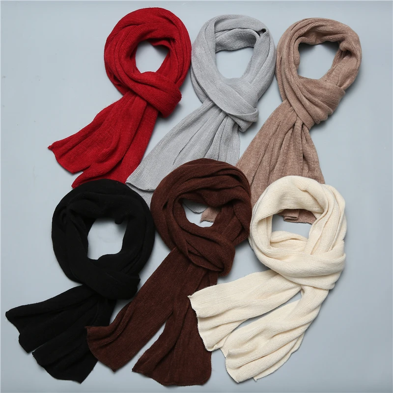 

Man scarves knitted winter scarf warm cashmere like women shawls long size foulard for female lady bandana muffer