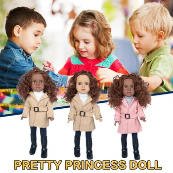 

Fashion Children's day Cute Curly Hair Doll Windbreaker Jacket Princess Vinyl Children Toy funny wedding подарок девушке 5J