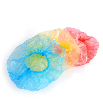 

Waterproof 100pcs Disposable Clear Shower Bathing Cap Hair Cap Spa Salon Bath Hotel Elastic Hat