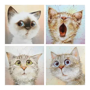 

Funny Modis Cat Cartoon Diamond Painting Round Full Drill Animal Nouveaute DIY Mosaic Embroidery 5D Cross Stitch Home Decor Gift