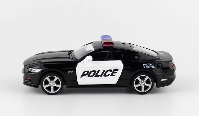 1/36 2015 Ford Mustang полицейский игрушечный автомобиль литой под давлением для