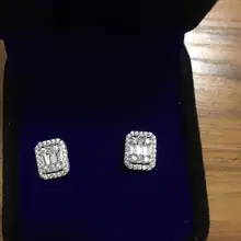 TFE04 925 пробы серебряные серьги-гвоздики классические циркониевые серьги-гвоздики, женские серьги-гвоздики для помолвки, подарки на день рождения