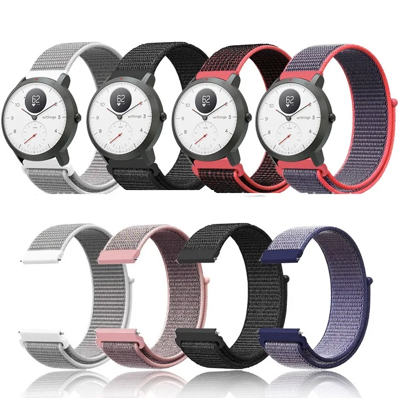 

for Nokia steel hr band strap 18 20mm Quick Release Nylon WatchBands Wrist Strap for Nokia Withings Steel HR 36MM 40MM Watchband