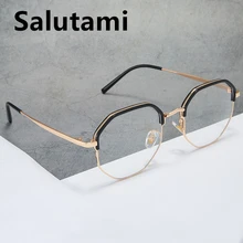 Полигональная оправа для близорукости TR90, прозрачная оправа для очков для женщин, Ретро стиль, сплав, анти-синий светильник, компьютерные очки для мужчин, квадратные оттенки