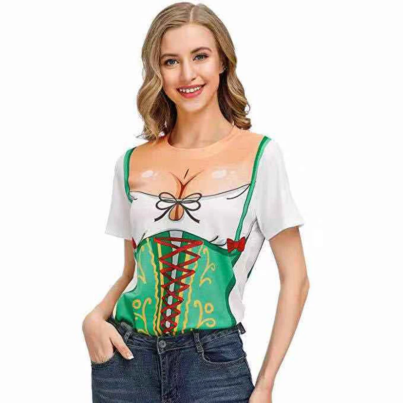 Facet Tenen Kangoeroe Duitse Oktoberfest Kleding Etnische Stijl Bier Dienst Banket Evenement  Dames T shirt|T-shirts| - AliExpress