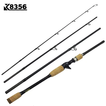 

K8356 1.8-3.0m Ultra Light Portable M Power 4 Section Carbon Fiber Baitcasting/Spinning Fishing Rod 10-25g 12-25Ib Travel Rod