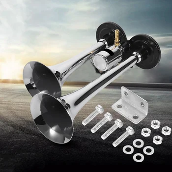 

Super Loud Air Horn Dual Trumpet Truck 12V Train Truck Car Kit Compressor 150Db