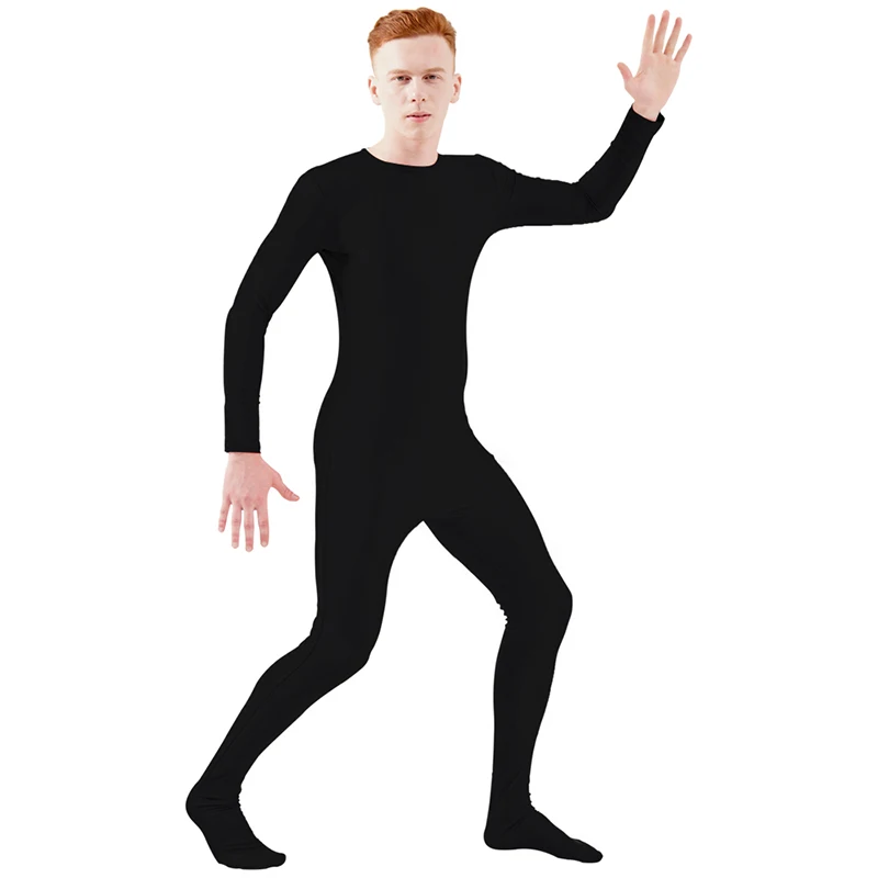 Ensnovo Блестящий боди на молнии Zentai цельные колготки для мужчин индивидуальный