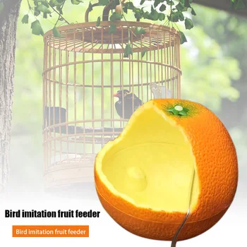 

Fruit Shape Birds Parrots Feeder Orange Pomegranate Food Water Feeding Bowl Container LXY9