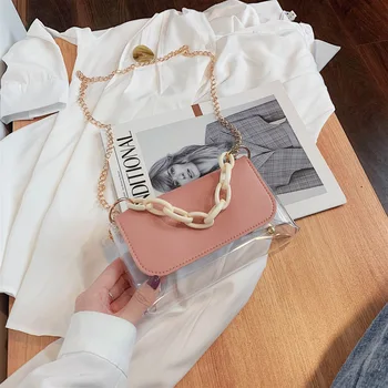 

Transparent small bag female 2020 spring and summer new Korean version of the Messenger bag foreign chain fashion shoulder bag