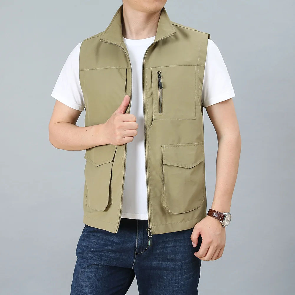

Multi-functional Hiking Camping Vest Quick Dry Multi-pocket Photography Fishing Waistcoat Men Advertising Tourism Hunting Jacket