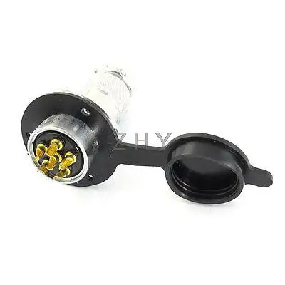 

AC 250V 15A Dustproof Metal Chassis 6-Pin Male Female Aviation Plug Connector