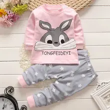 Детский хлопковый комплект нижнего белья с рисунком для мальчиков и девочек; детские осенние брюки; домашняя одежда для малышей