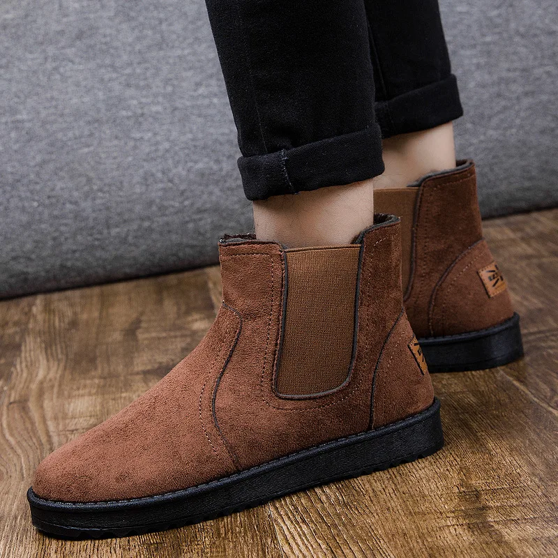 

[Combination Hot Selling] 2019 Winter New Style Mid-top Snow Boots Brushed And Thick Outdoor Warm Short Boots mian bao xie