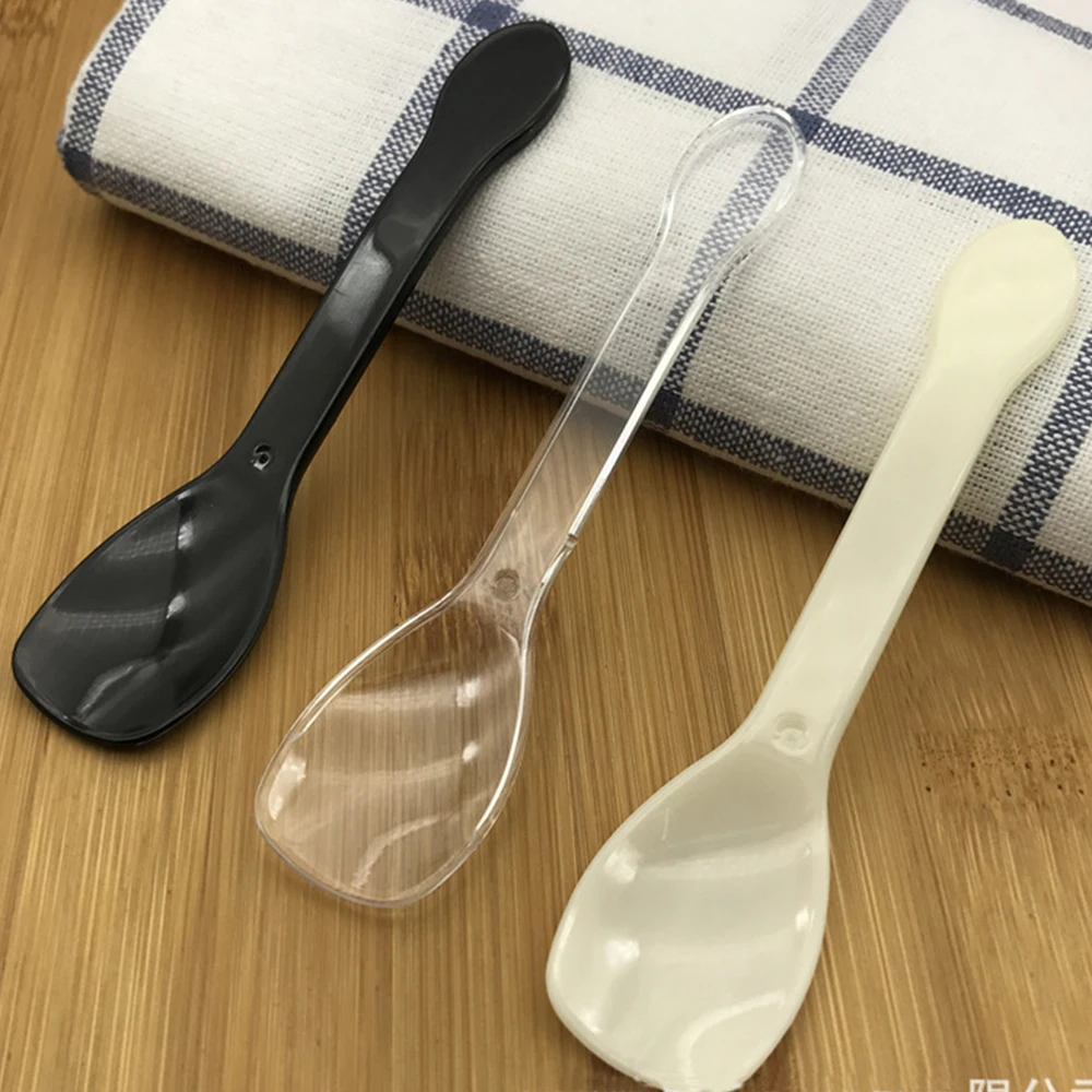 50Pcs Plastic Spoons Dessert Cake Jelly Pudding Ice Cream Serving Tool Disposable Teaspoon