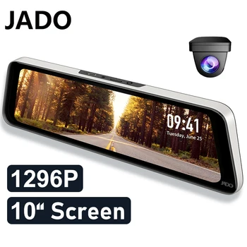 

JADO Car Camera Video Recorder 10 Inch Car Dash Camera IPS Screen 24Hour Parking Monitoring Dvr Cam Auto Video recorder 1296P HD
