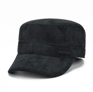 navy blue XdanqinX, зимняя мужская плоская шапка, толстые теплые армейские военные шапки, регулируемый размер, Мужская брендовая Кепка s, новинка, мужская шапка с наушниками - Цвет: navy blue