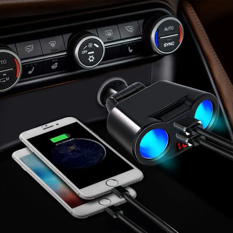 12V 24V ڵ 2    й, QC3.0  USB , LED а, ޴ ȭ º GPS SUV Ʈ