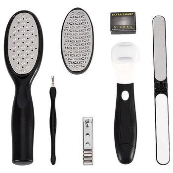 

7 In 1 Rasp Home Salon Pedicure Tools Grinder Dead Hard Skin Nail Clipper Gift Foot File Set Ergonomic Portable Callus Remover