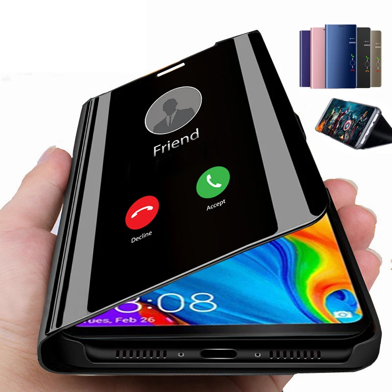 Зеркальный флип-чехол с подставкой для huawei p30 pro p20 lite p 30 View cover on honor 20 10 light hono honar 8s 8c 8x 8a 8 x s funda coque