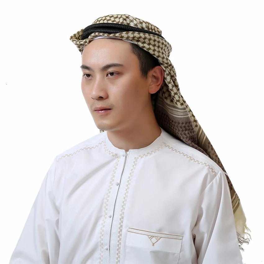 Мусульманмужской мусульманский, арабский хиджаб мусульманская одежда Eid шифон Tangle тюрбан Дубайский платок шарфы для мужчин 135*135 см молитвенные шляпы